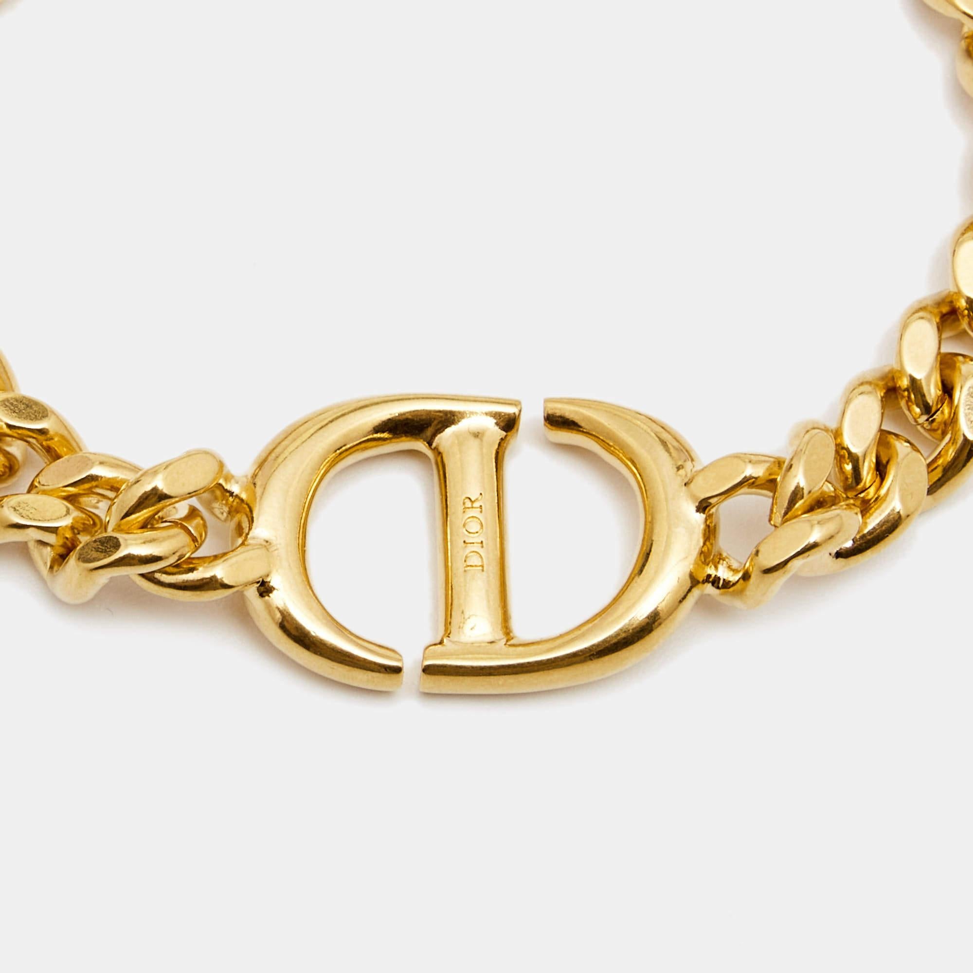 Aesthetic Movement Dior 30 Montaigne Gold Tone Bracelet