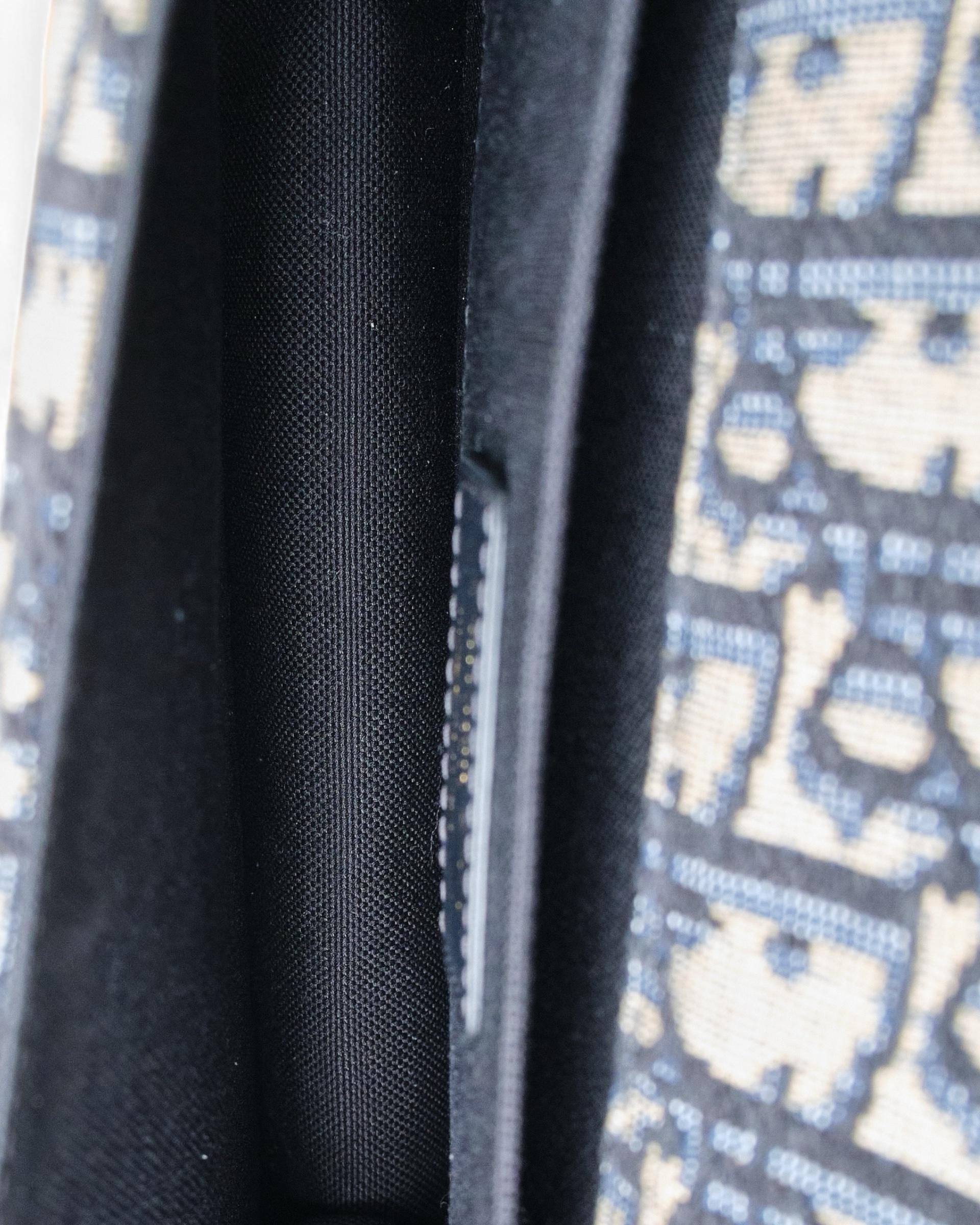 Black Dior 30 Montaigne Jacquard Oblique Blu