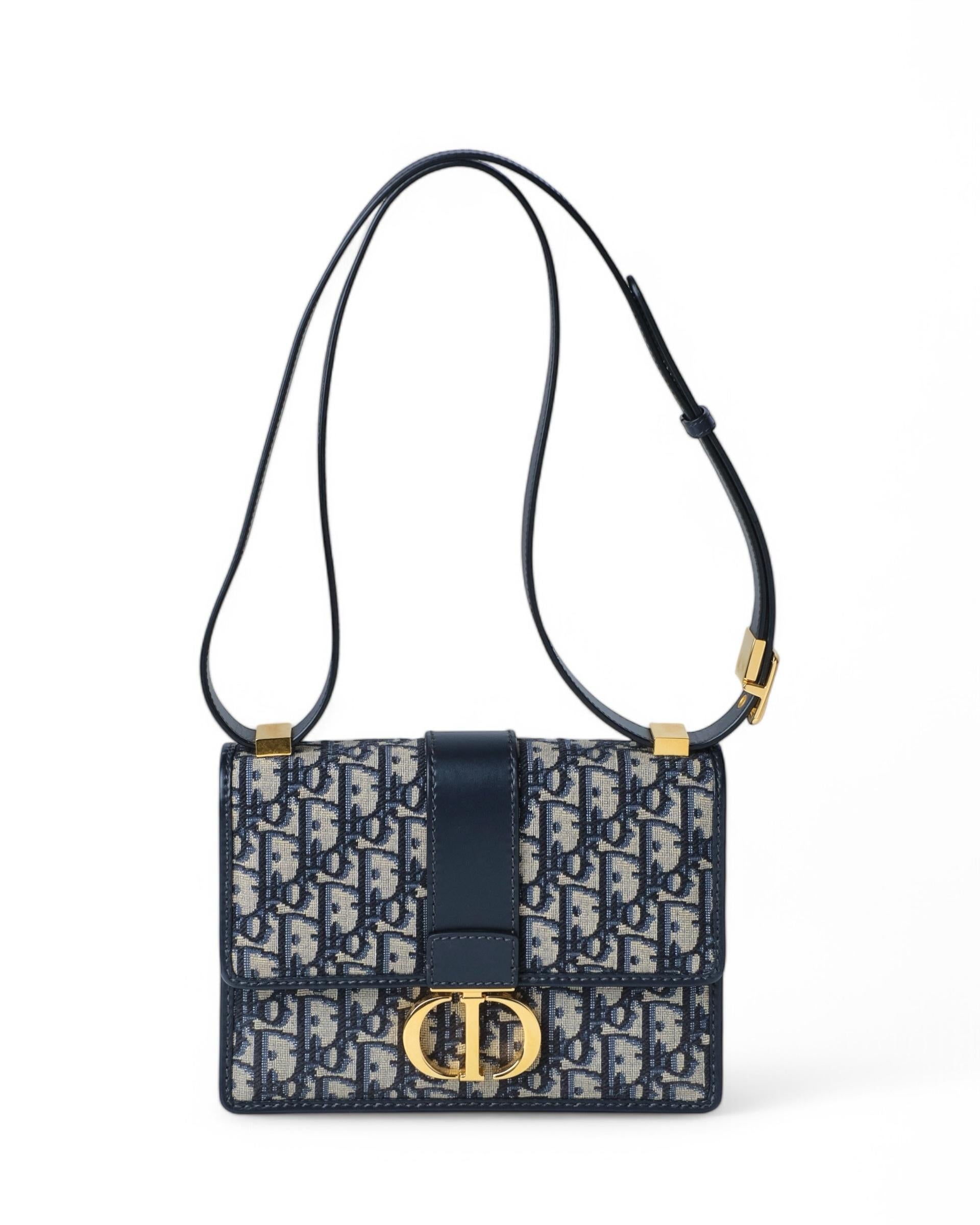 Dior 30 Montaigne Jacquard Oblique Blu 1