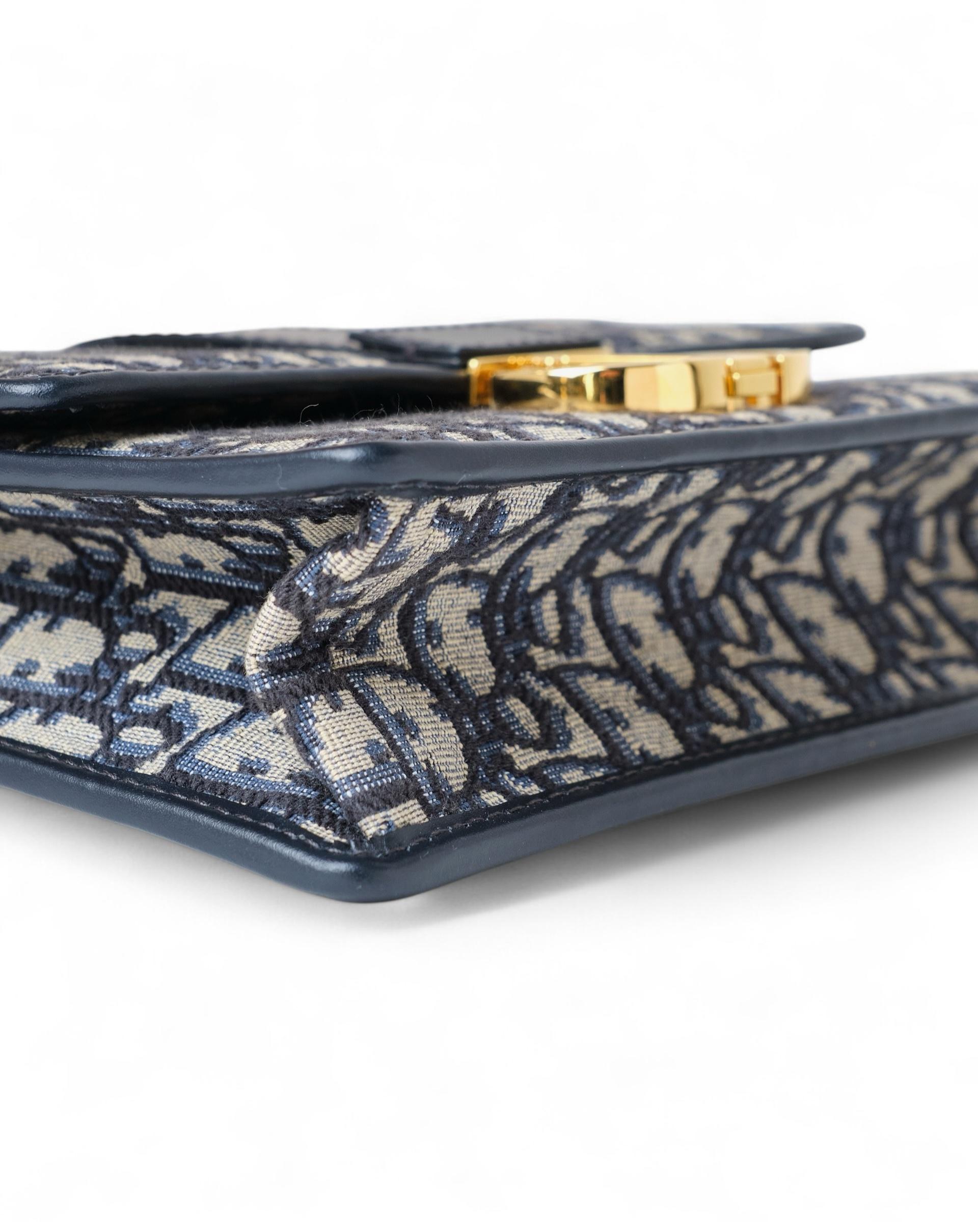 Dior 30 Montaigne Jacquard Oblique Blu 3