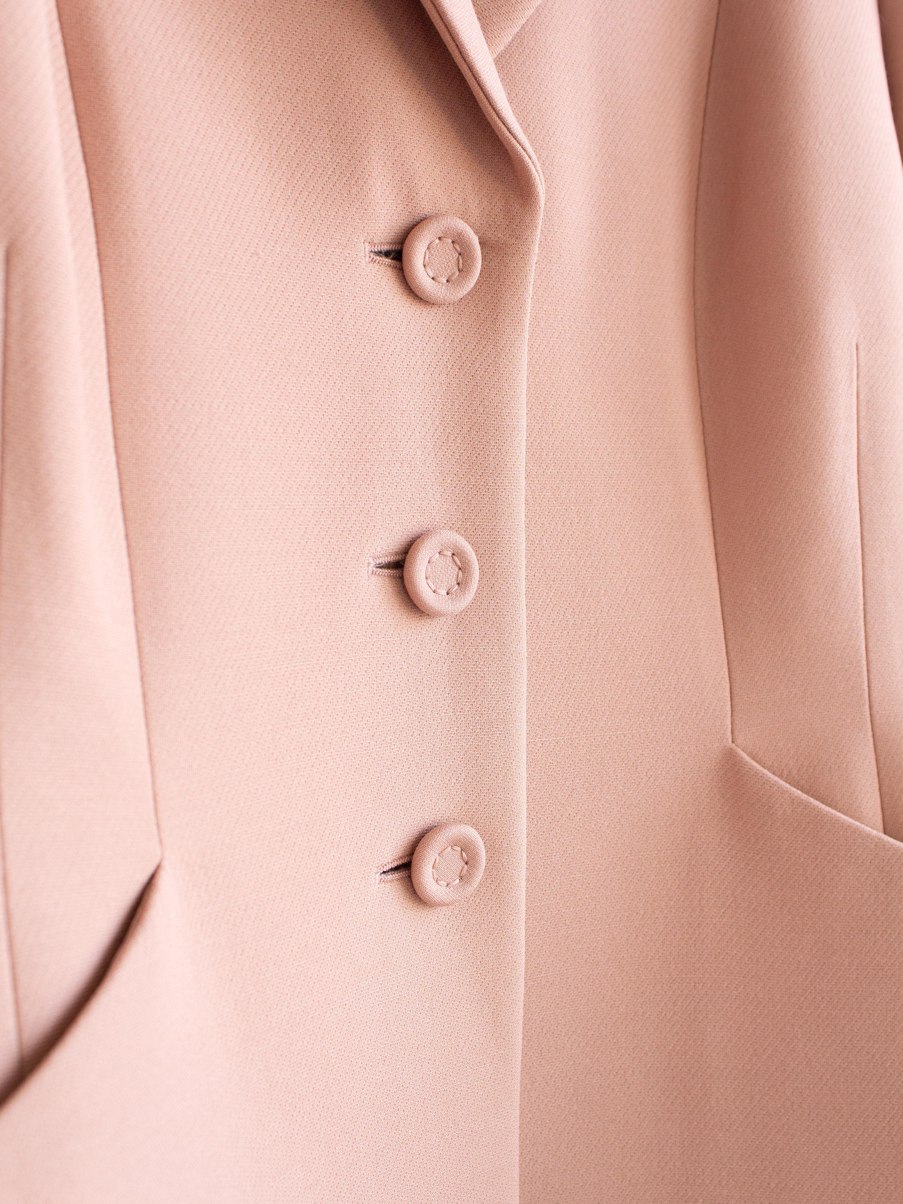 Dior 30 Montaigne Rose Des Vents Blush Pink Nude Bar Jacket For Sale 6