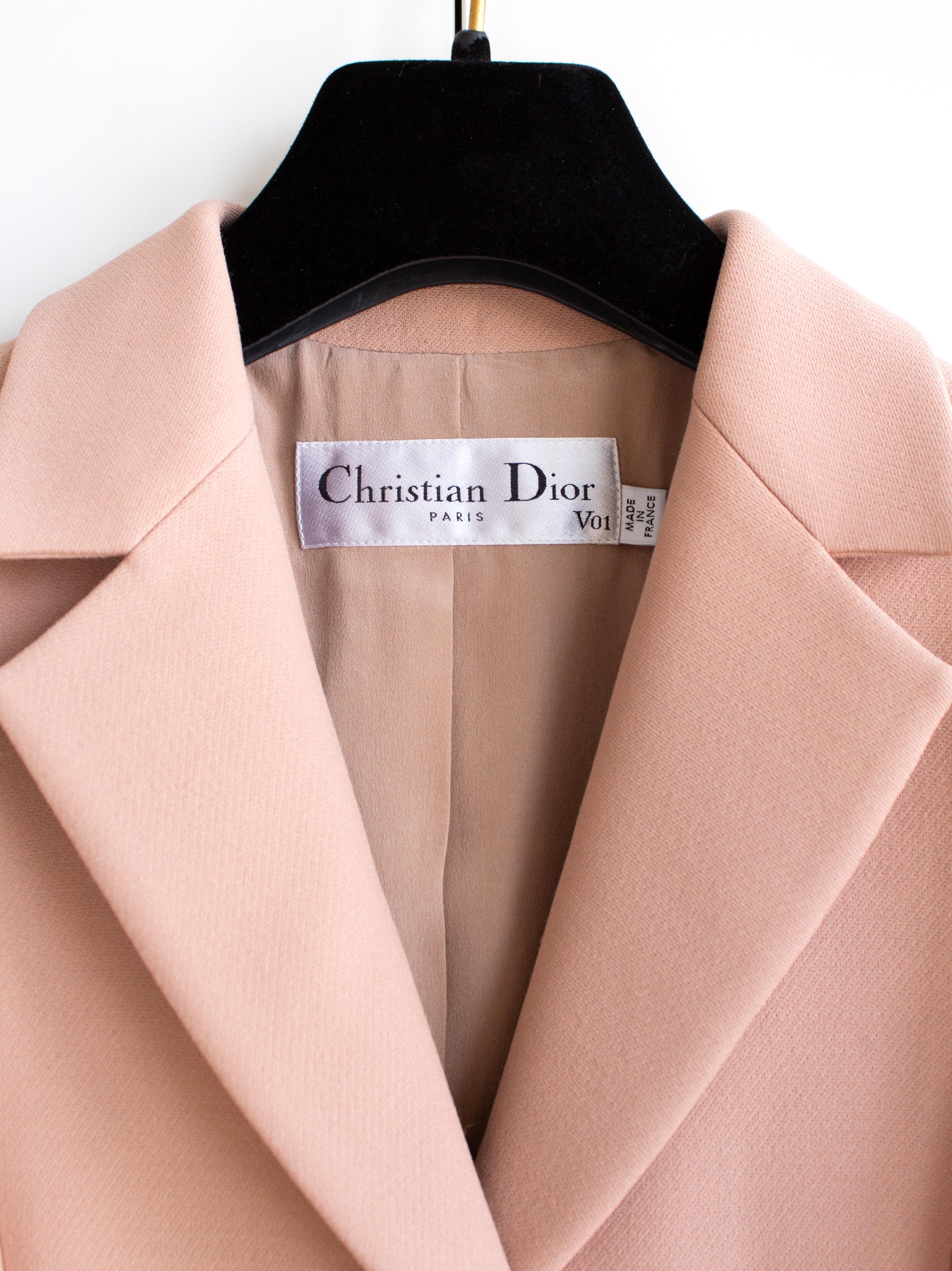Dior 30 Montaigne Rose Des Vents Blush Pink Nude Bar Jacket For Sale 4