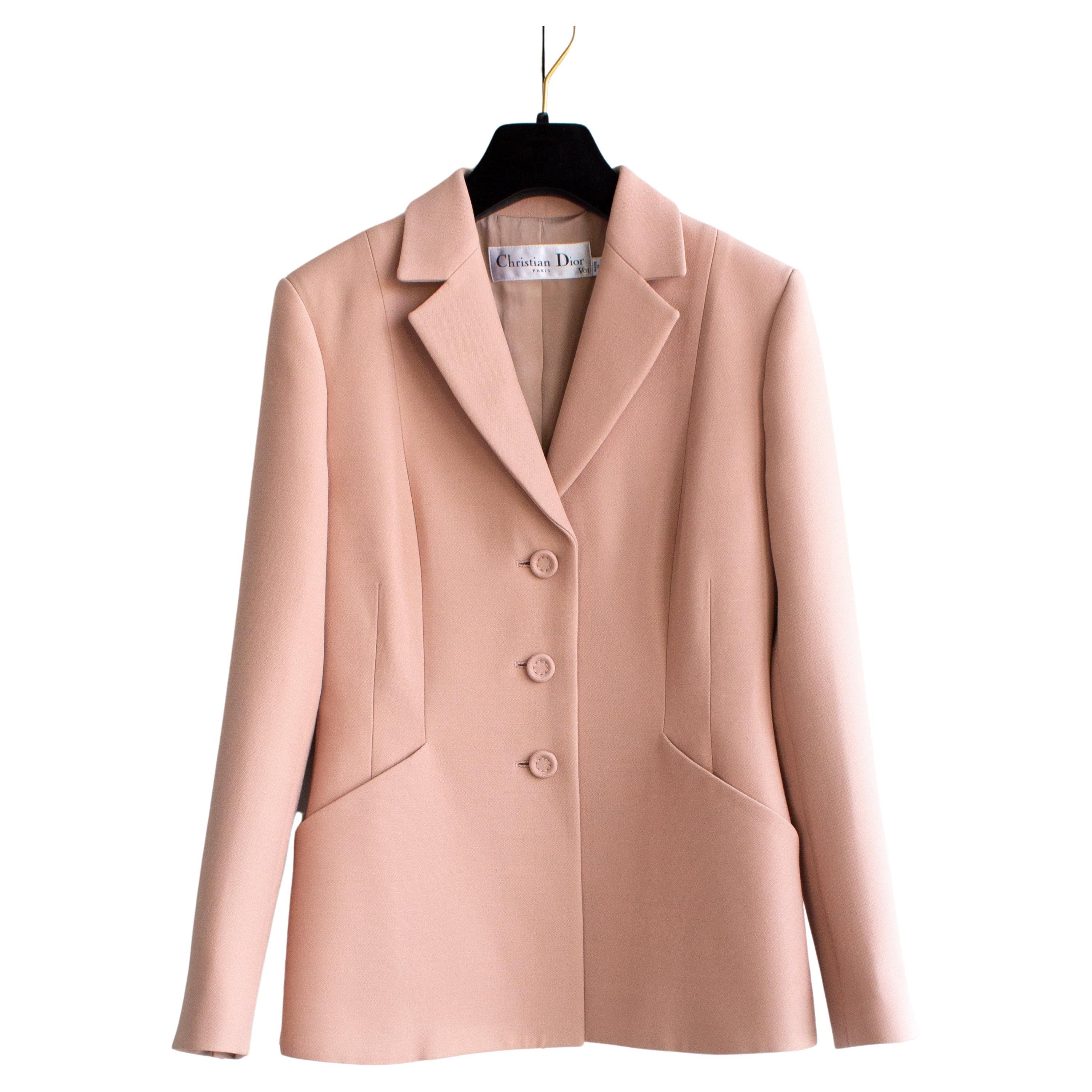 Dior 30 Montaigne Rose Des Vents Blush Pink Nude Bar Jacket For Sale