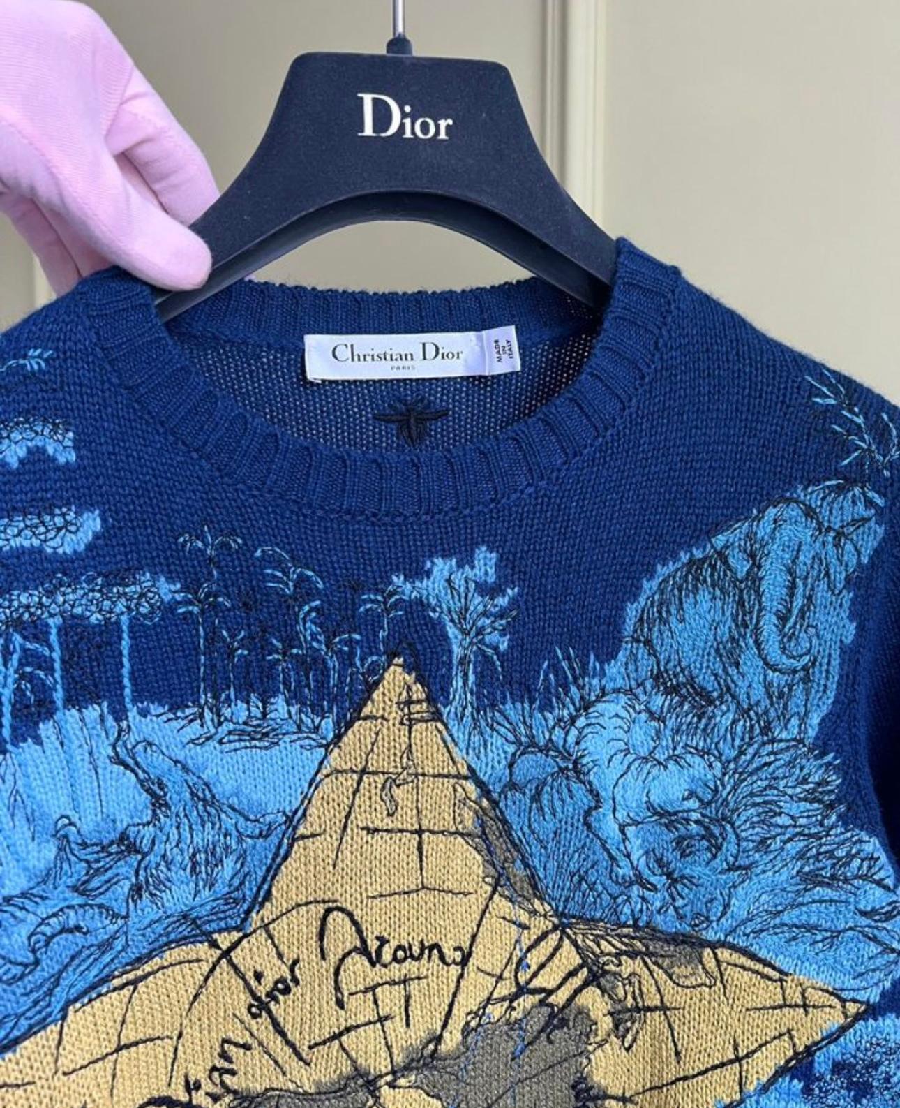 Dior 3K$ New Embroidered Cashmere Jumper For Sale 2