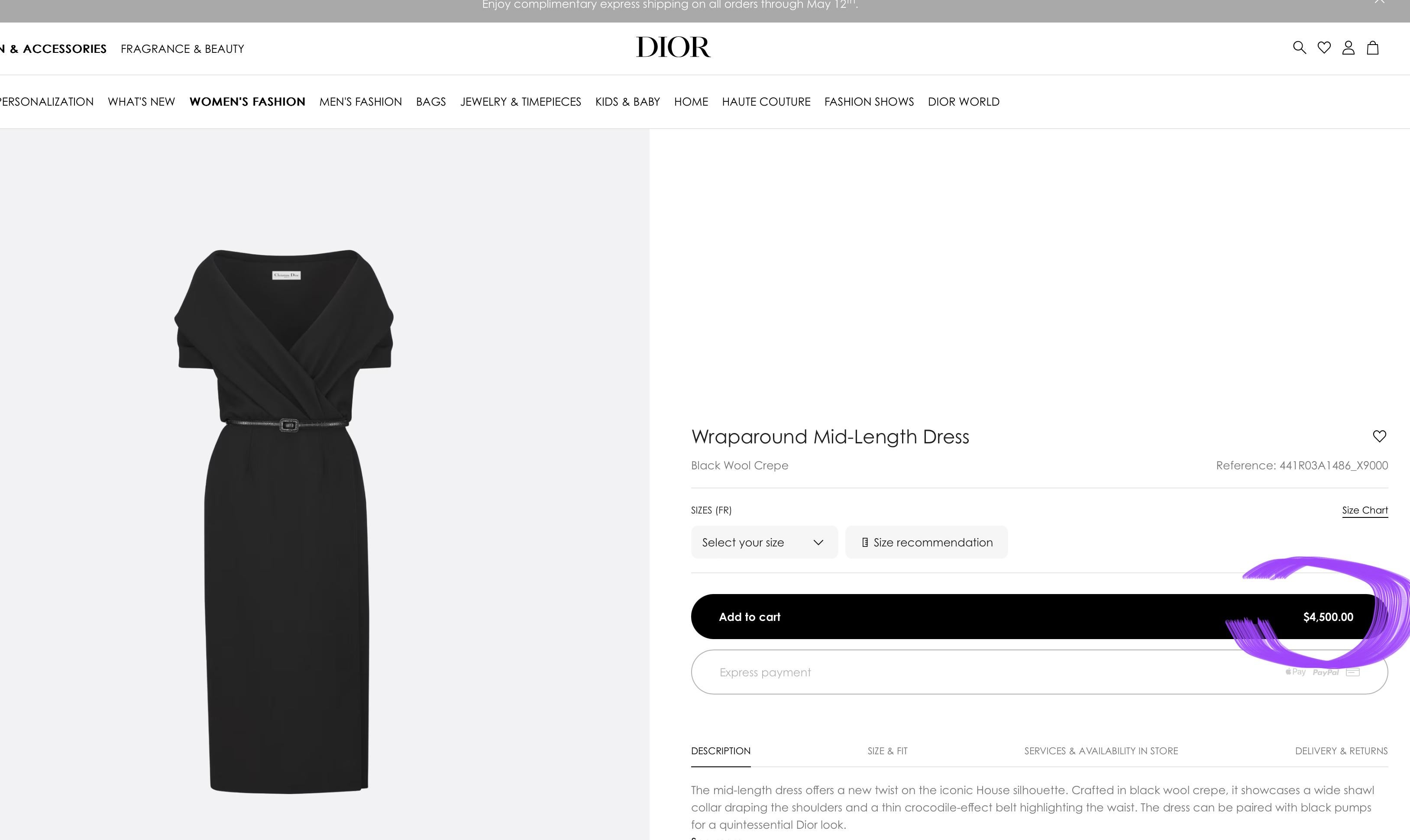 Dior 5K$ Iconic Dark Navy Robe à double boutonnage Neuf à Dubai, AE