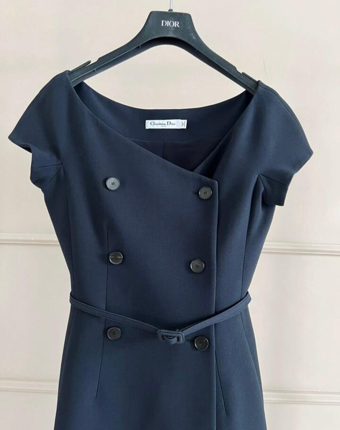 Dior 5K$ Iconic Dark Navy Double Breasted Dress 1
