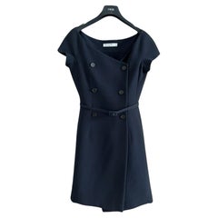 Dior 5K$ Iconic Dunkelmarine Zweireihiges Kleid