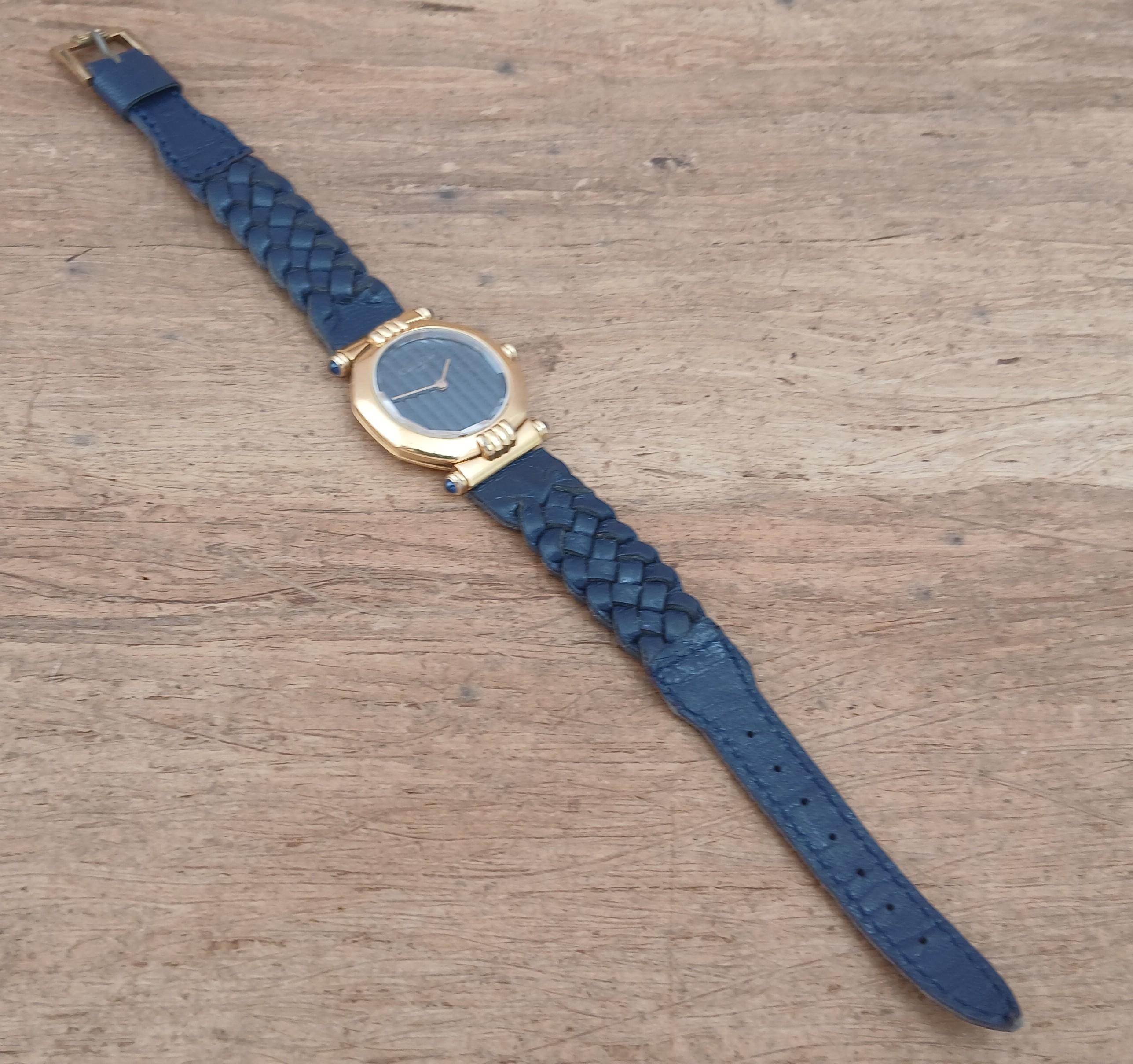 Reloj Dior 64151 Oro Azul Marino Octógono Mujer en venta 6