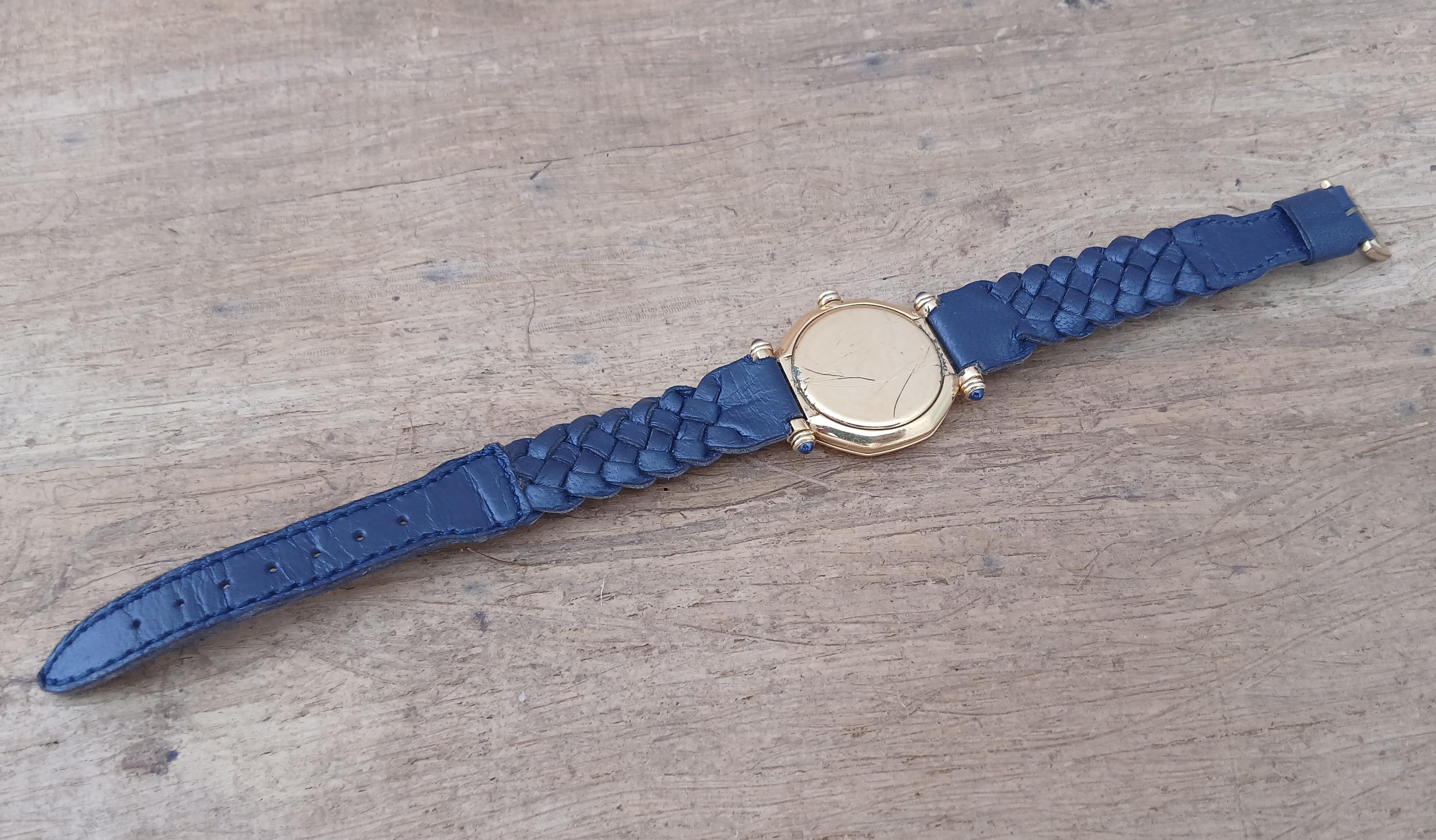 Reloj Dior 64151 Oro Azul Marino Octógono Mujer en venta 7