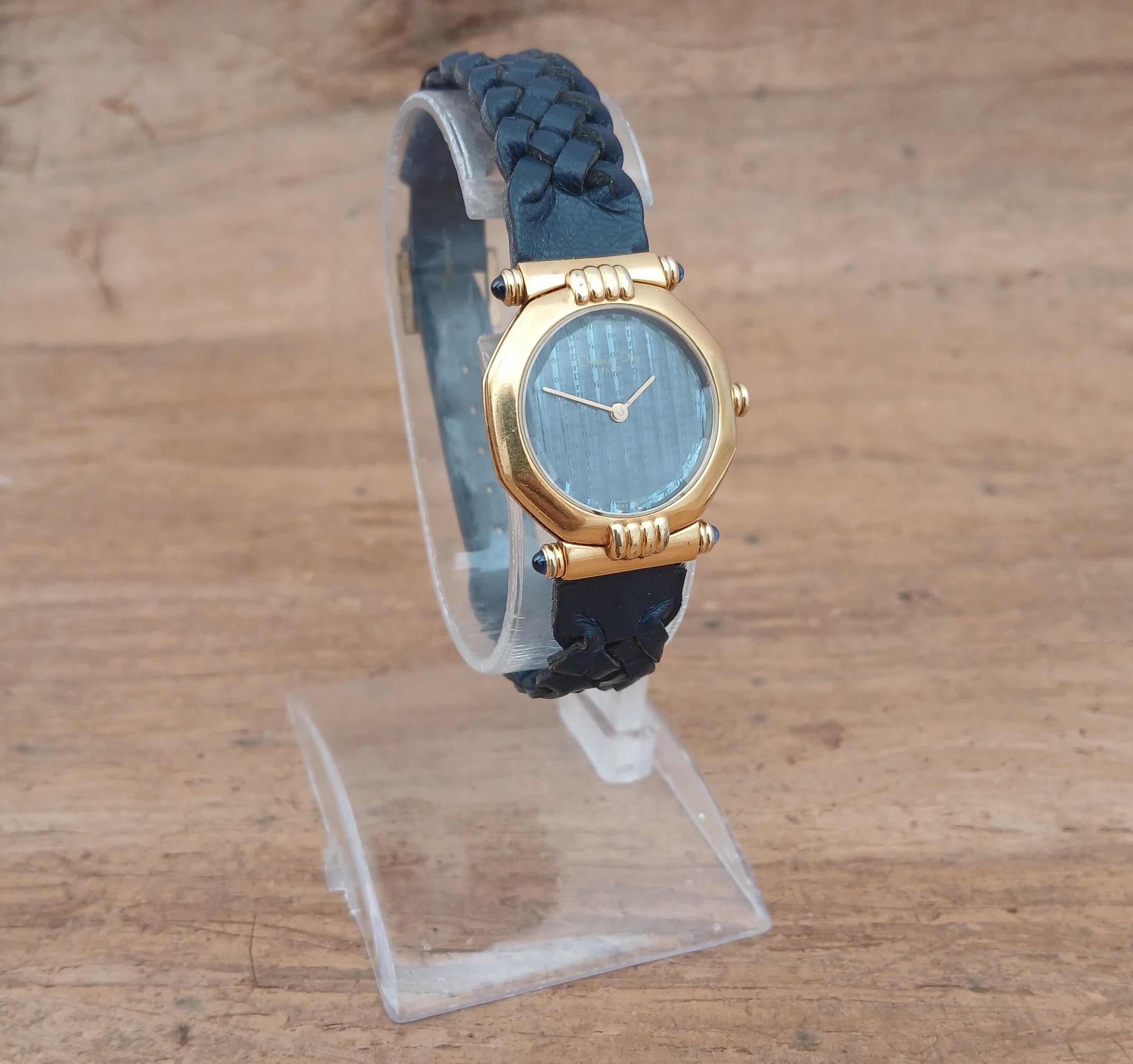 Reloj Dior 64151 Oro Azul Marino Octógono Mujer en venta 1