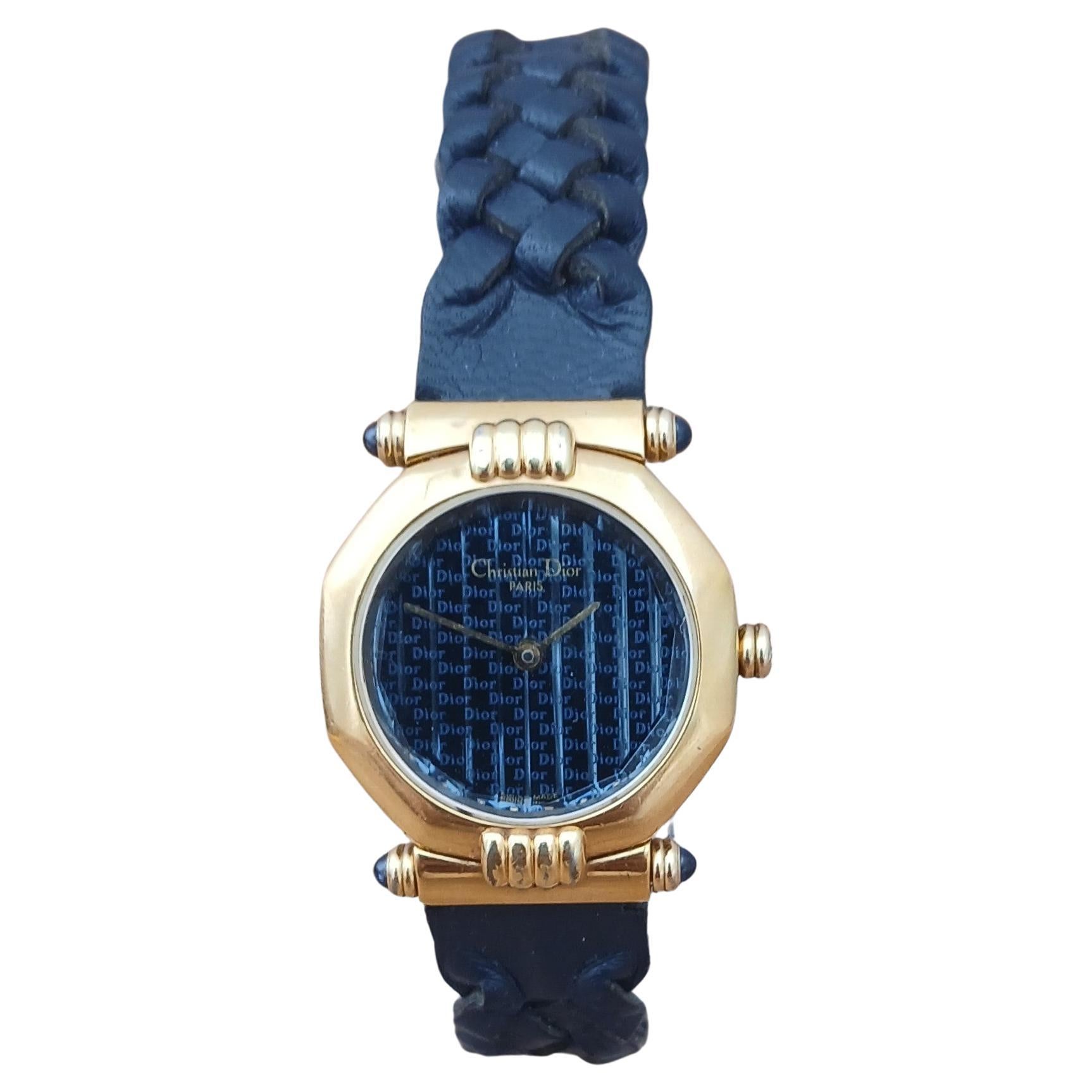 Reloj Dior 64151 Oro Azul Marino Octógono Mujer en venta