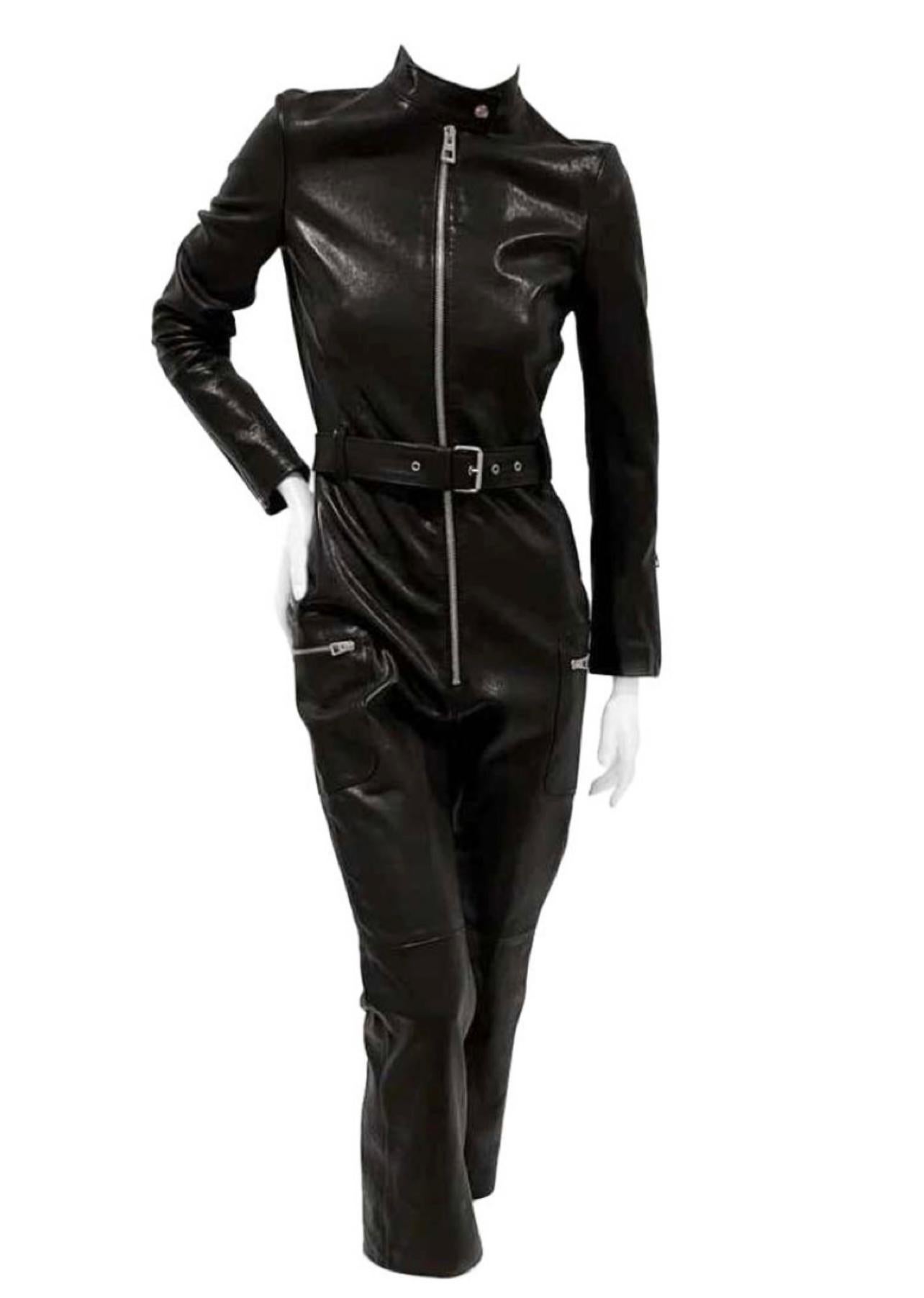 Dior 8K$ New Exclusive Leather Jumpsuit en vente 6