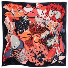 Dior Abstract Floral Print Silk Scarf