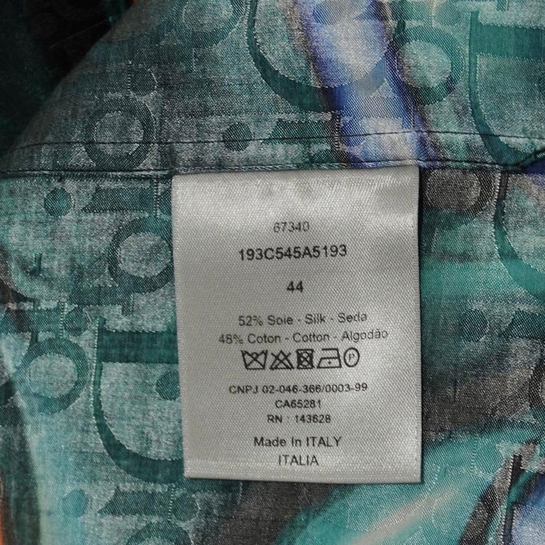 Dior Abstract Monogram Button Down Shirt For Sale at 1stDibs