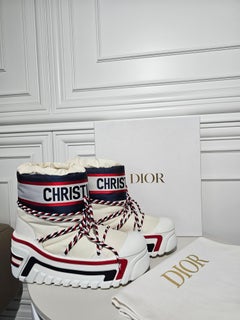 Dior Alps Après-Ski Ankle Boot Snow Boots white / navy / red 39-40