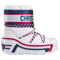 Dior Alps Après-Ski Ankle Boot Snow Boots white / navy / red 39-40