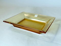 Christian Dior Amber Rectangular Glass Vide Poche Change Tray or Ashtray