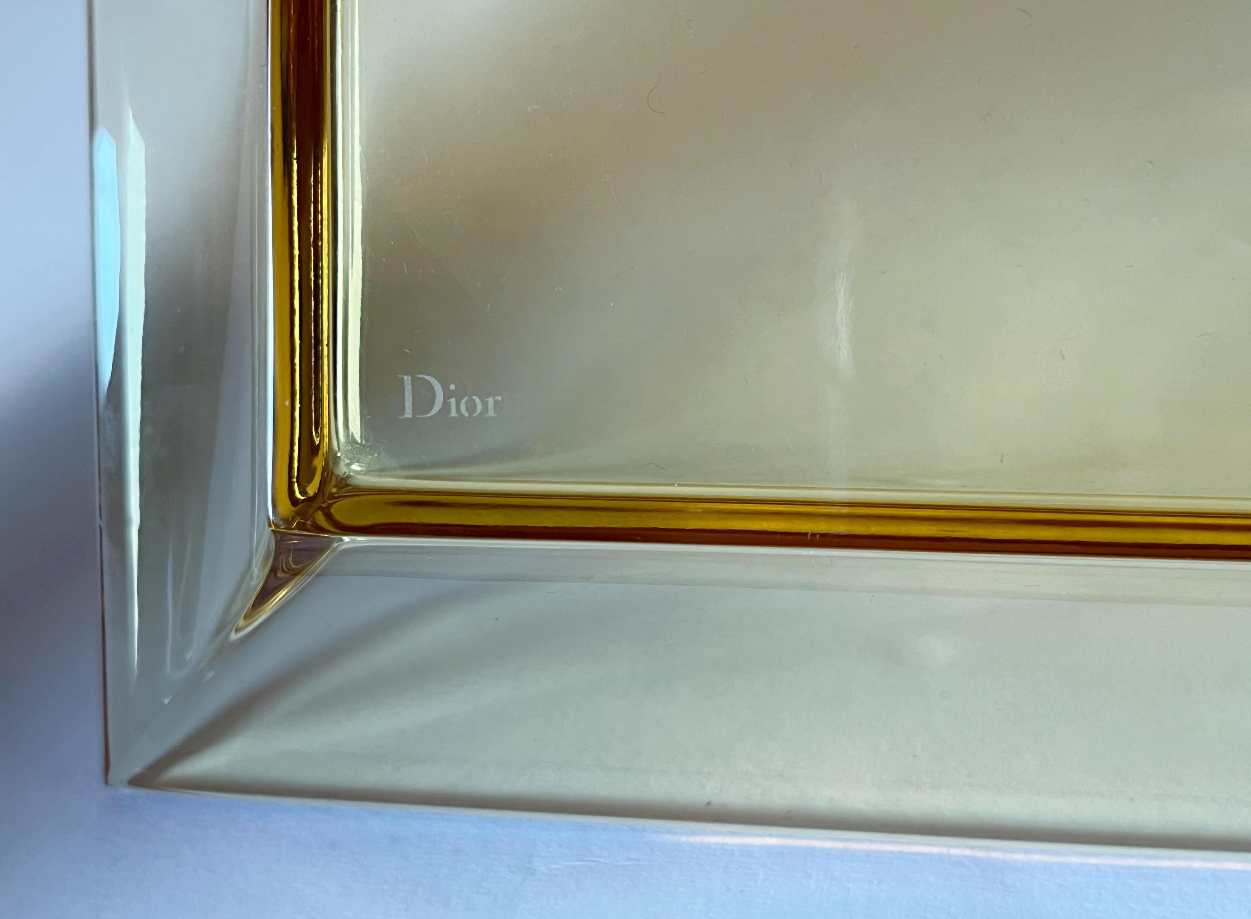 Christian Dior Amber Rectangular Glass Vide Poche Change Tray or Ashtray For Sale 3