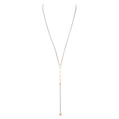 DIOR antique gold vertical logo chain CD star charm tiered necklace