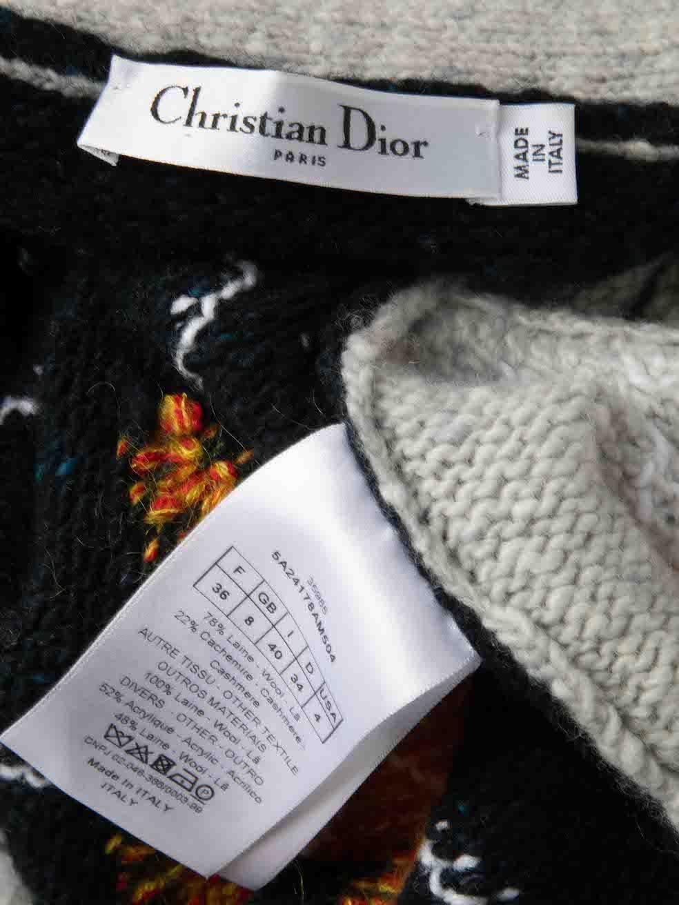 Dior Argyle-Strick-Strickjacke & Weste aus Wolle, Größe S Damen im Angebot