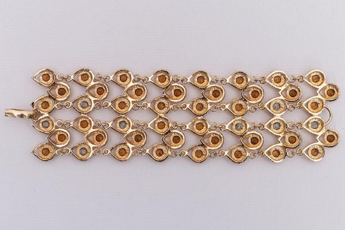 Dior Gliederarmband aus vergoldetem Metall und mit Strasssteinen besetzt im Zustand „Hervorragend“ im Angebot in SAINT-OUEN-SUR-SEINE, FR