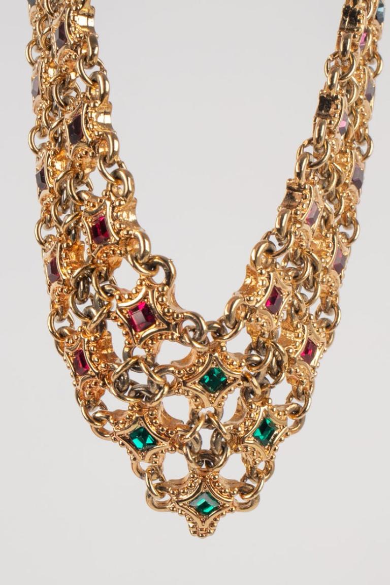 Dior Articulated Golden Metal Necklace In Excellent Condition In SAINT-OUEN-SUR-SEINE, FR