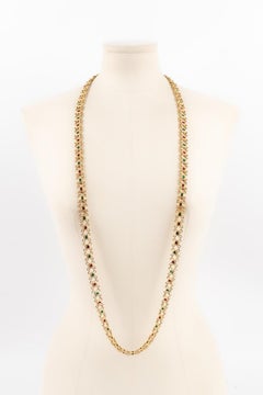 Dior Articulated Long Necklace in Golden Metal