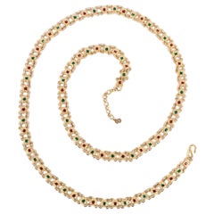 Dior Articulated Long Necklace in Golden Metal