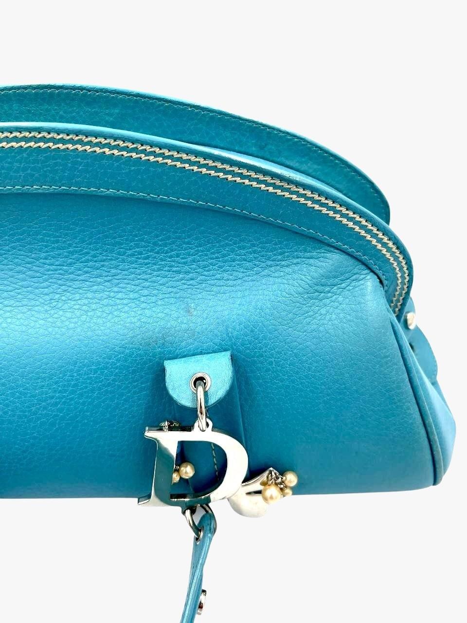 Dior Asia Collection Blue Top-handle bag by John Galliano, SS 2003 In Good Condition In New York, NY