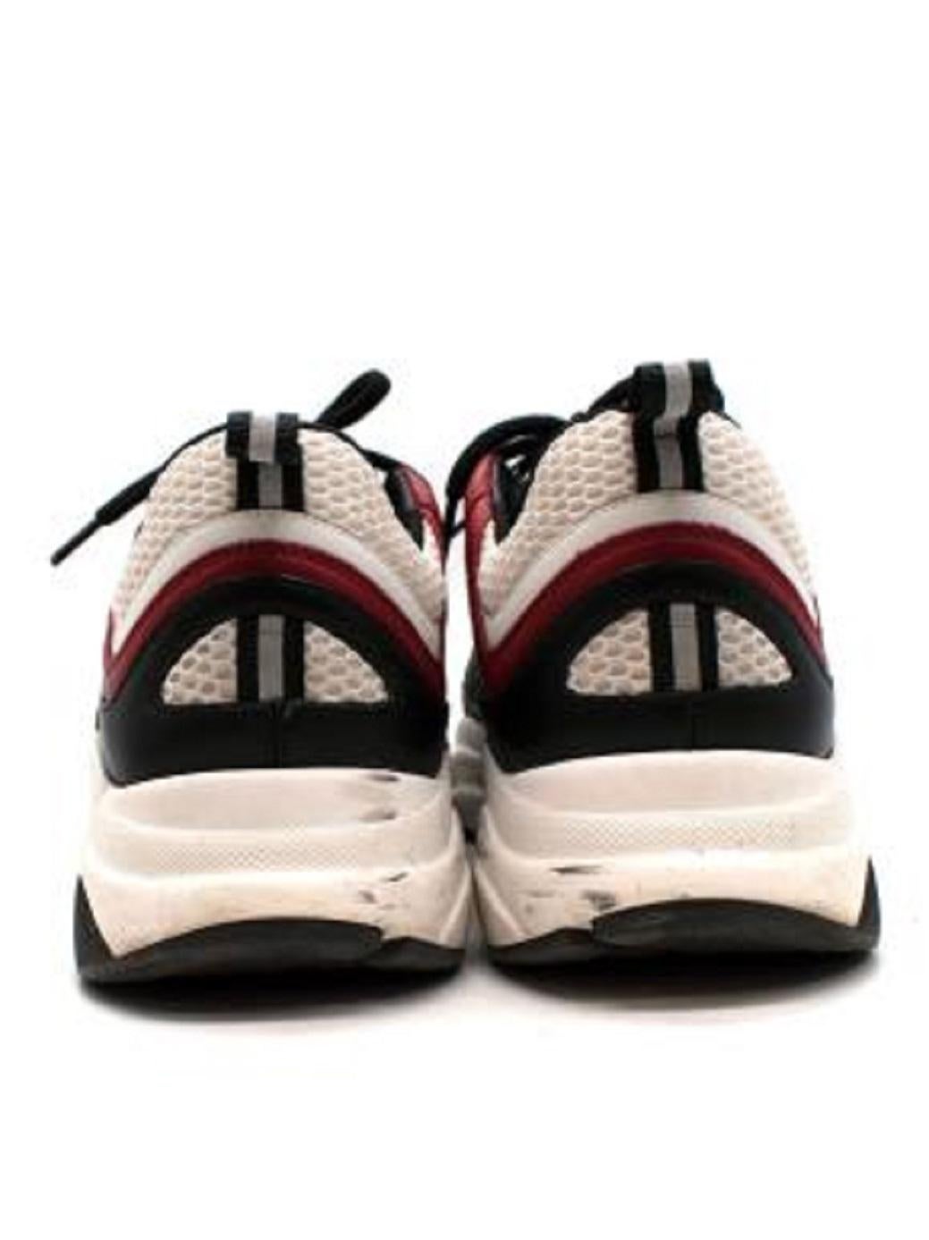Dior B22 Black, White & Red Mesh Sneakers For Sale 1