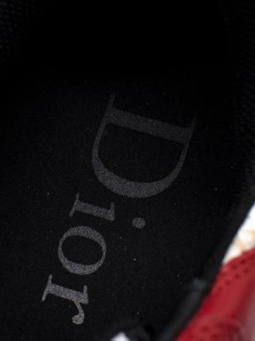Dior B22 Black, White & Red Mesh Sneakers For Sale 3