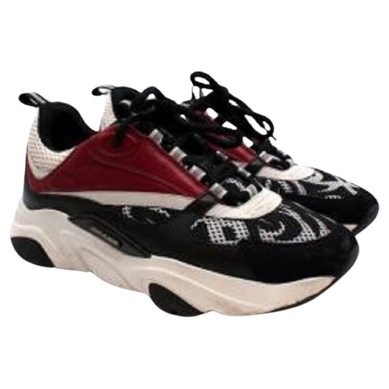 Dior B22 White and Black Technical Mesh with Burgundy, White and