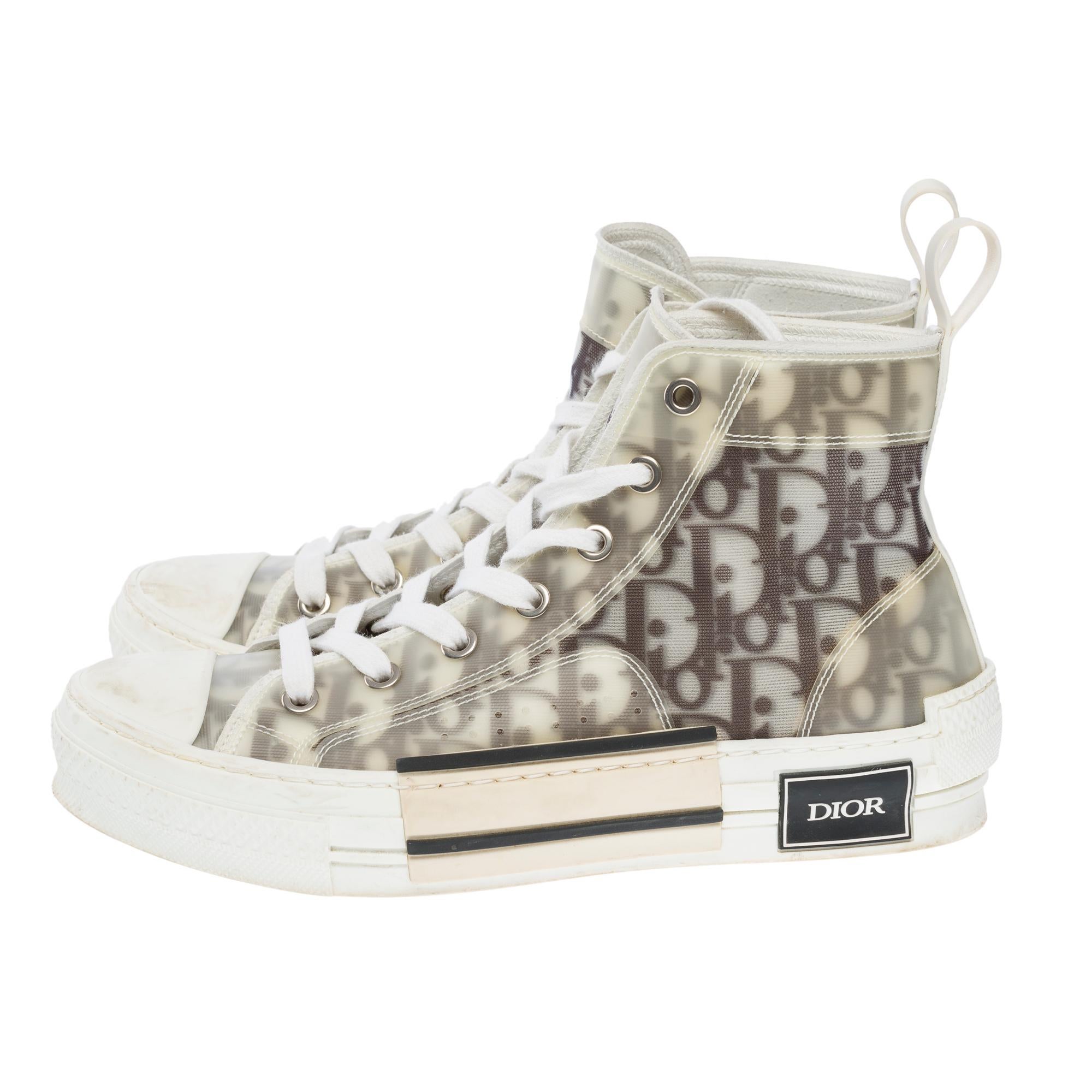 Dior B23 sneaker in black and white Dior Oblique canvas, Size 6.5 For Sale 2