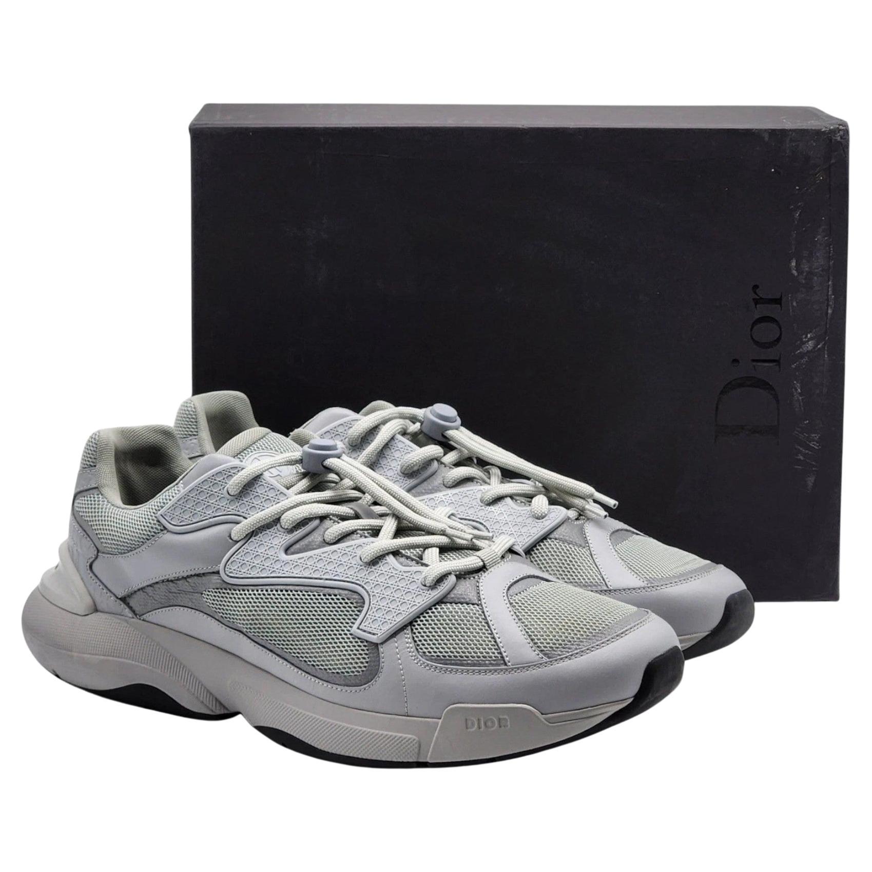 Dior B24 Sneakers in rete e pelle grigio EU 47.5 US 14.5 - Nuovo