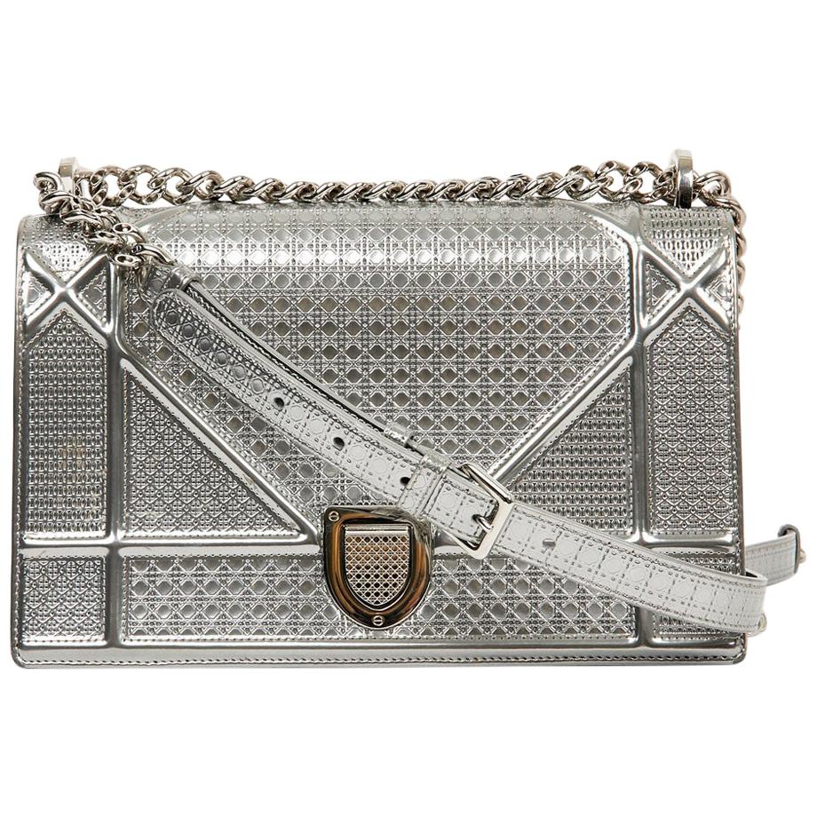 Christian Dior Diorama Flap Bag Studded Denim Medium at 1stDibs