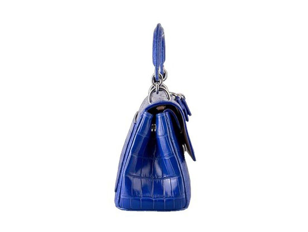 Exquisite Dior Bag – Small Be Dior in blue crocodile leather with crocodile leather charms. Just beautiful and very limited in production with the leather crocodile charms. Purchased and stored, never used. RRP