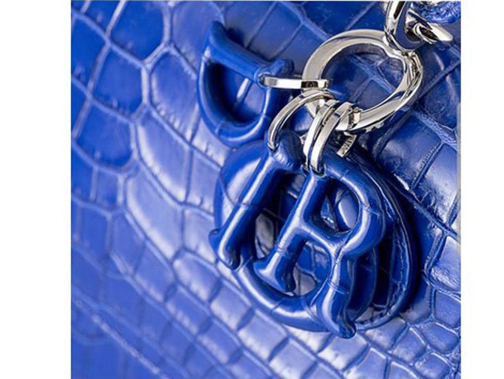 Blue Dior Be Dior Small – Crocodile Leather with Crocodile Leather Charms -Never Used For Sale