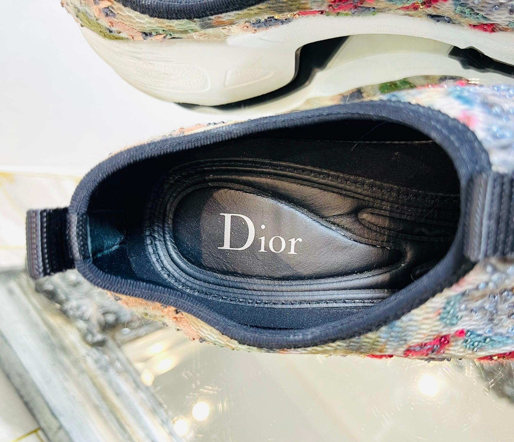 Dior Bead Embroidered Mesh Sneakers 6