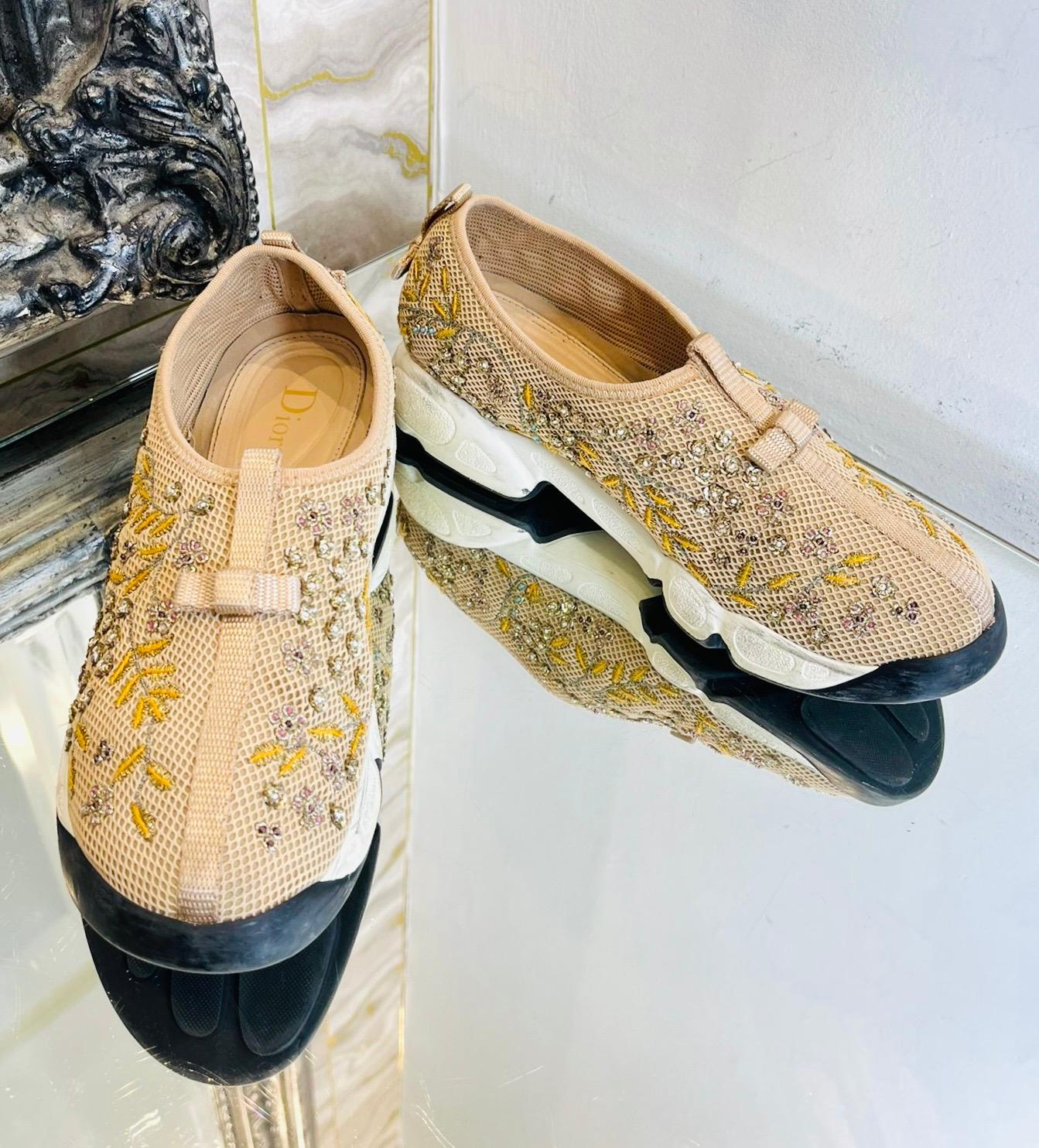 Dior Bead Embroidered Mesh Sneakers In Good Condition In London, GB