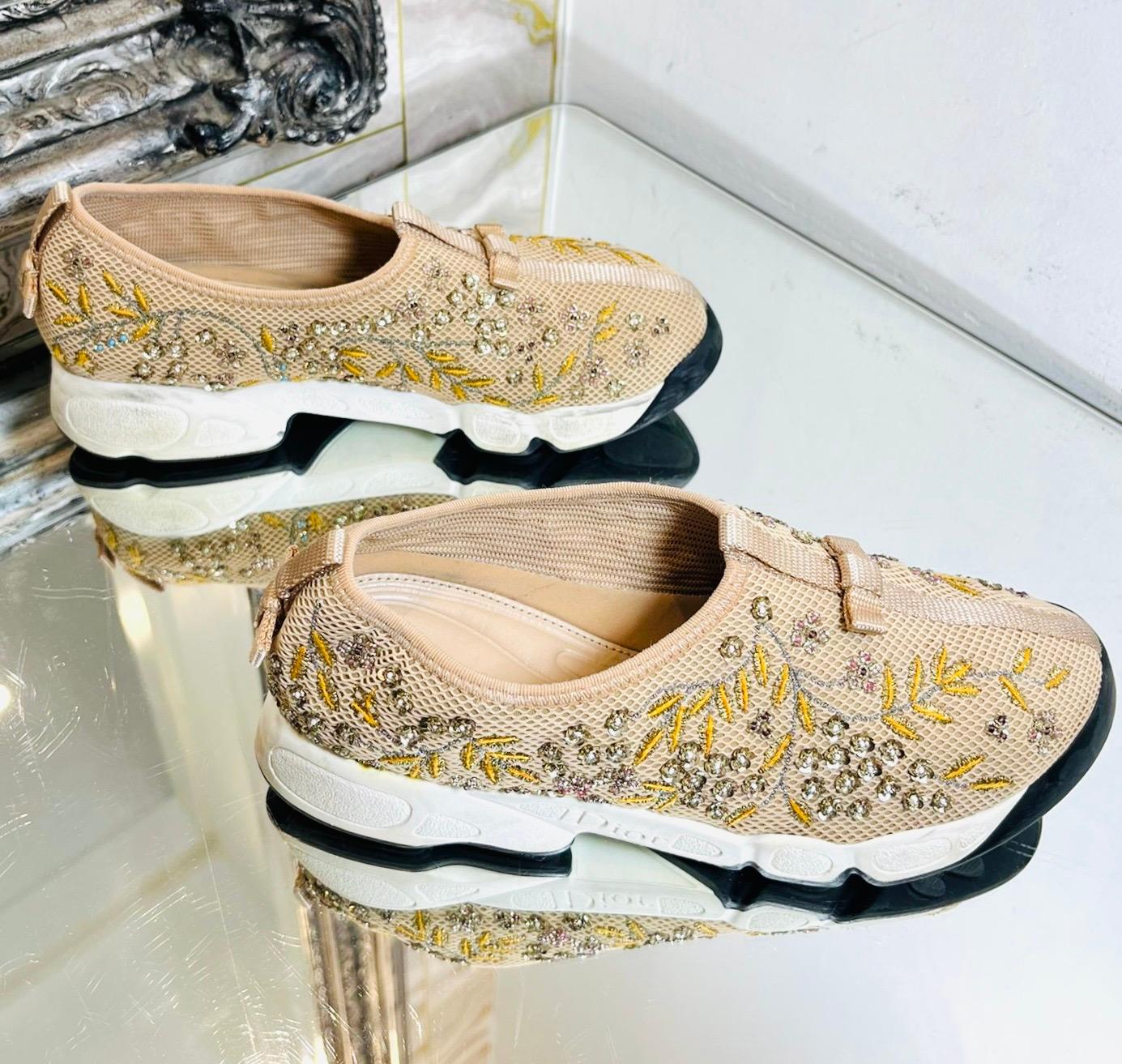 Women's Dior Bead Embroidered Mesh Sneakers