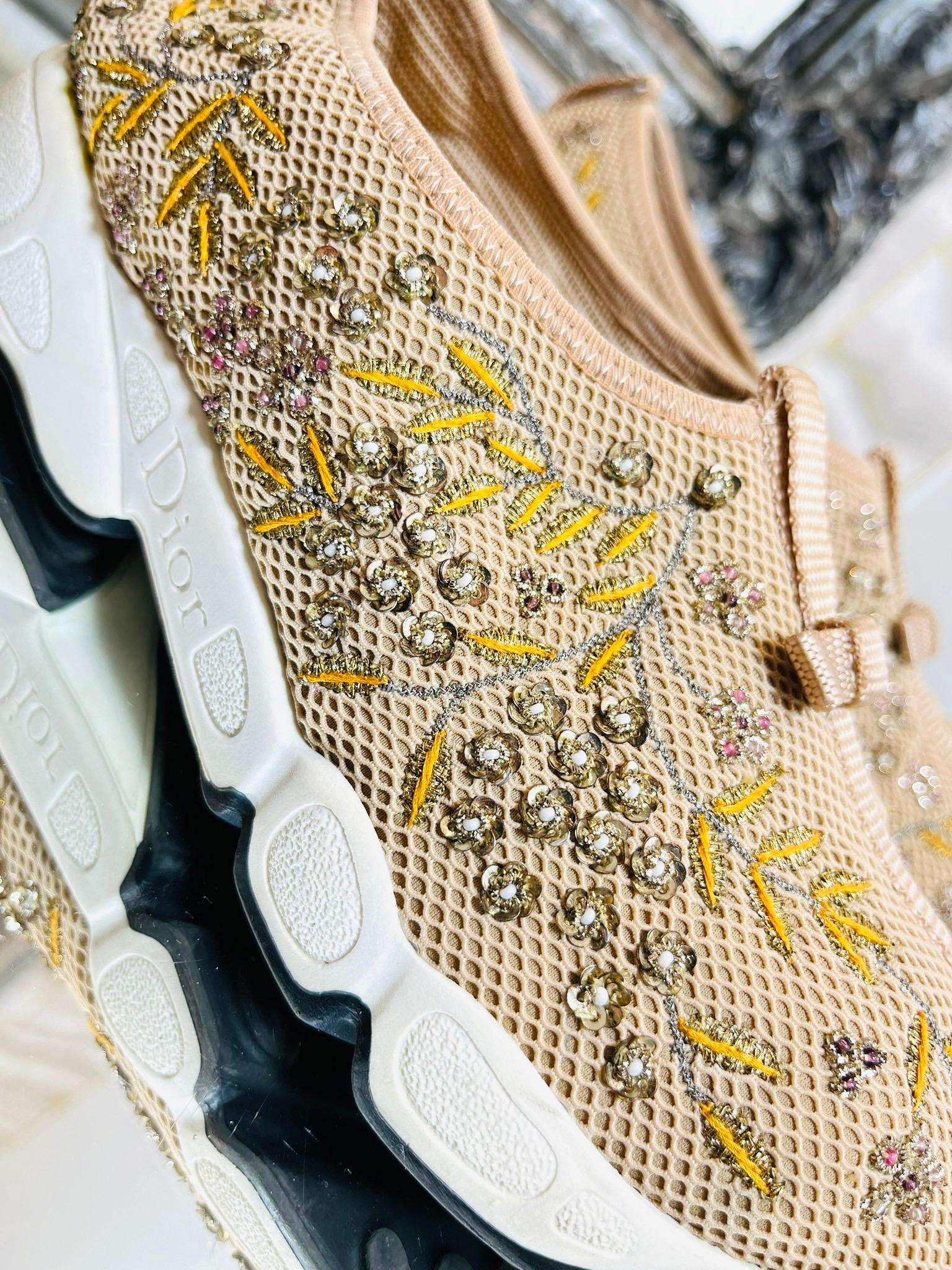 Dior Bead Embroidered Mesh Sneakers 1