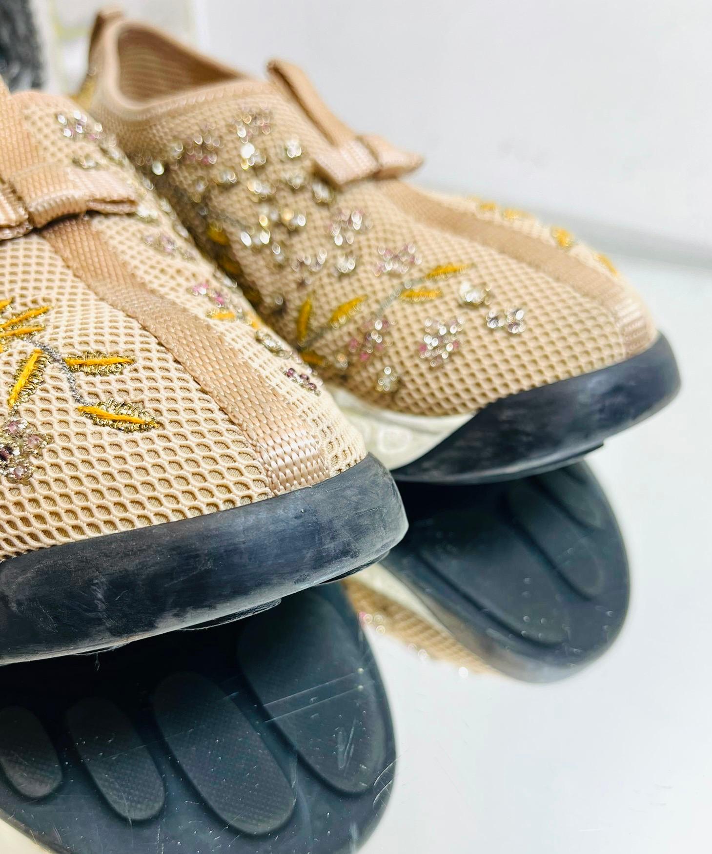 Dior Bead Embroidered Mesh Sneakers 4