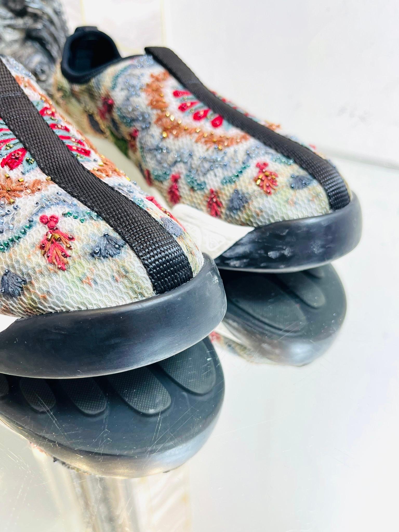 Dior Bead Embroidered Mesh Sneakers For Sale 4