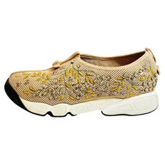 Used Dior Bead Embroidered Mesh Sneakers