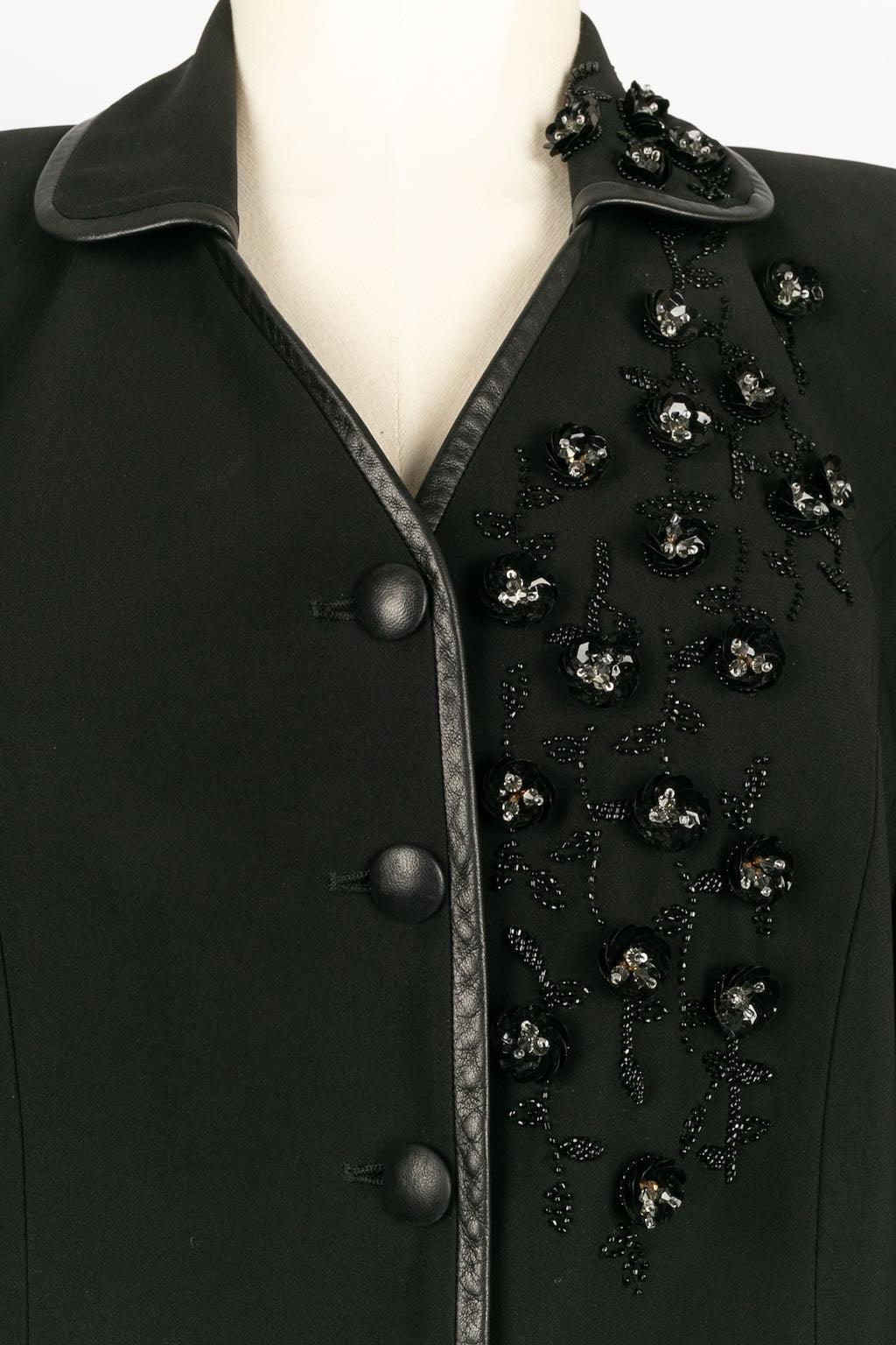 Dior Beaded Jacket Embroidered with Pearl and Celluloid Flowers For Sale 1