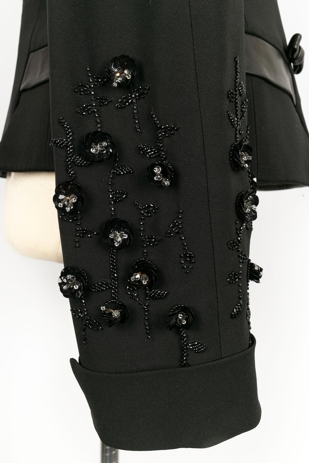 Dior Beaded Jacket Embroidered with Pearl and Celluloid Flowers For Sale 4