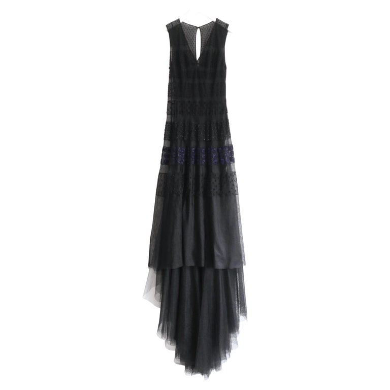 dior beaded dress CHRISTIAN DIOR 2001 Black Beaded Maxi Dress (S-M)