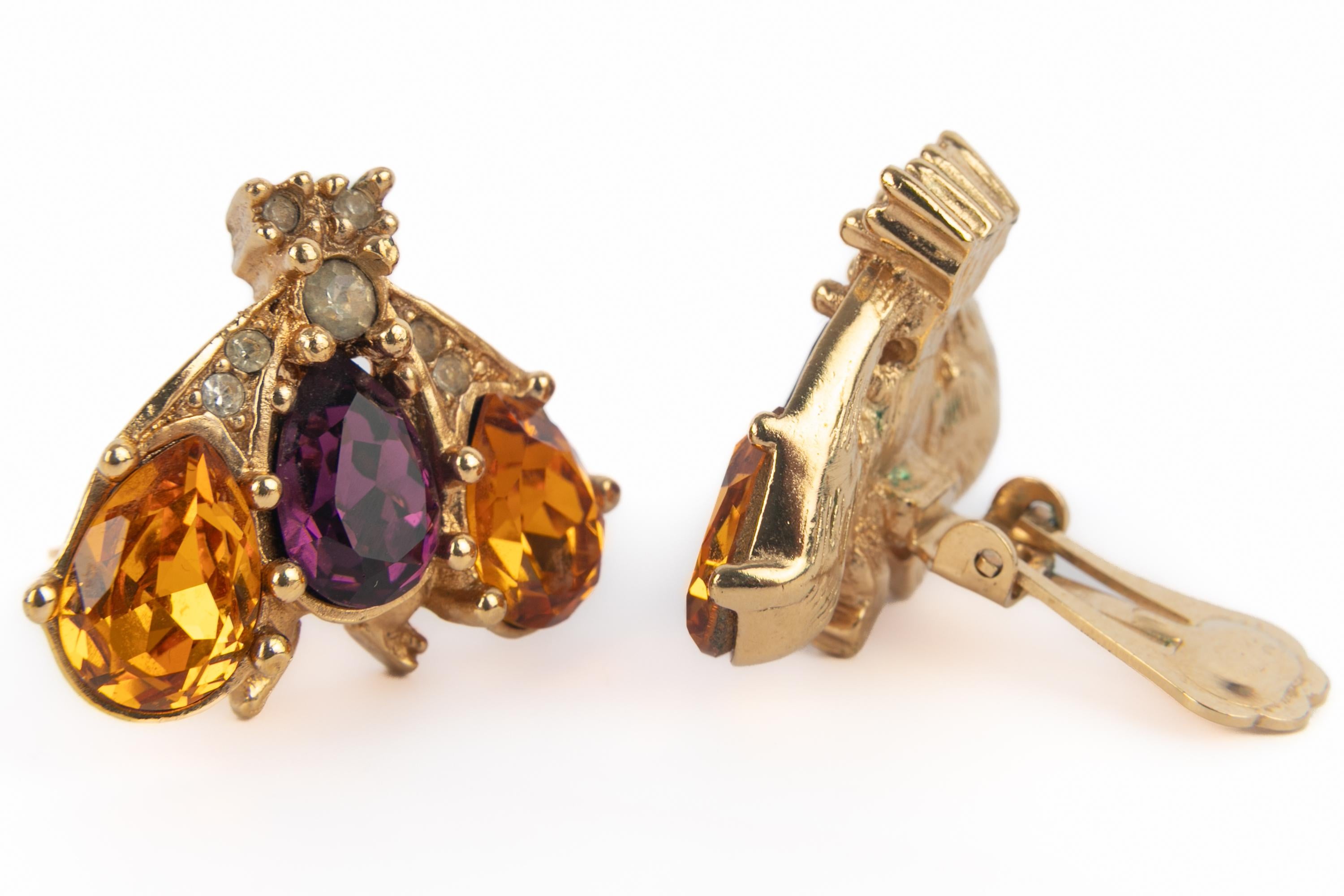 Orecchini a forma di ape Dior in vendita 1