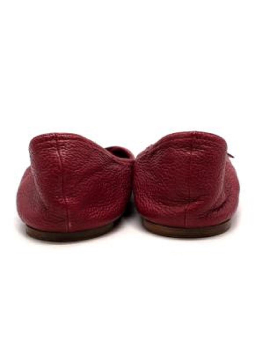 Dior Bee Embellished Red Leather Ballerinas For Sale 3