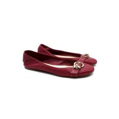 Dior Bee Embellished Red Leather Ballerinas